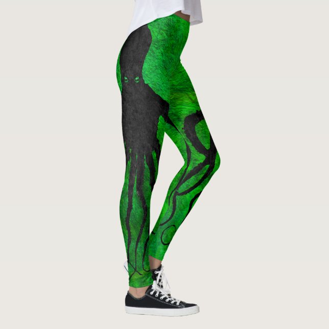Octopus 10 On Green - Leggings (Right)