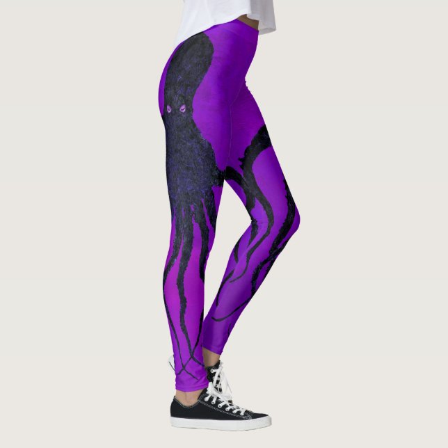 Octopus 10 On Purple - Leggings (Right)
