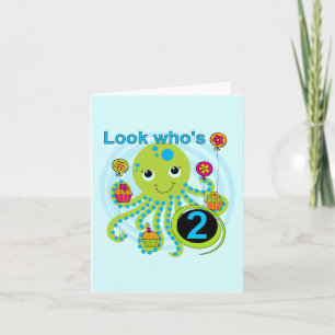 Octopus 2nd Birthday T shirts and Gifts Card