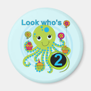 Octopus 2nd Birthday T shirts and Gifts Magnet