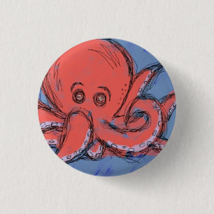 Octopus 3 Cm Round Badge