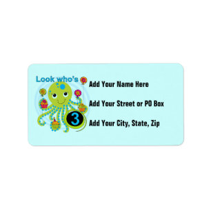 Octopus 3rd Birthday T-shirts and Gifts Label
