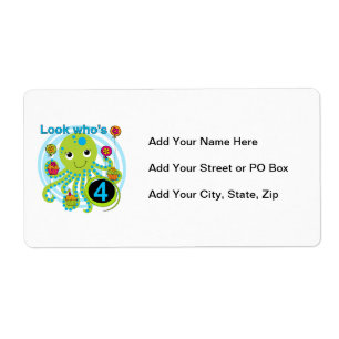 Octopus 4th Birthday T shirts and Gifts