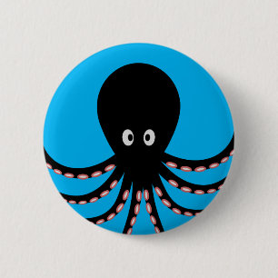 Octopus 6 Cm Round Badge