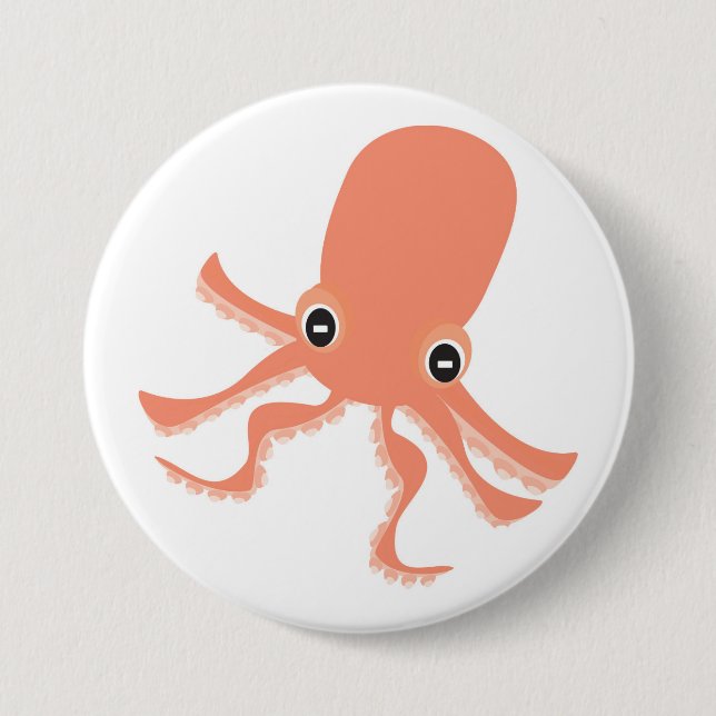 Octopus 7.5 Cm Round Badge (Front)