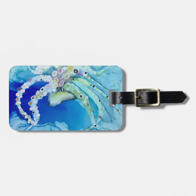 Octopus Acrylic Luggage Tag (Front Horizontal)