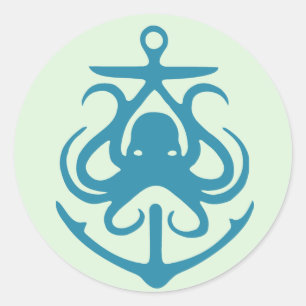 Octopus And Anchor Nautical Stickers