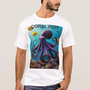  Octopus and Coral Reef Harmony" T-Shirt
