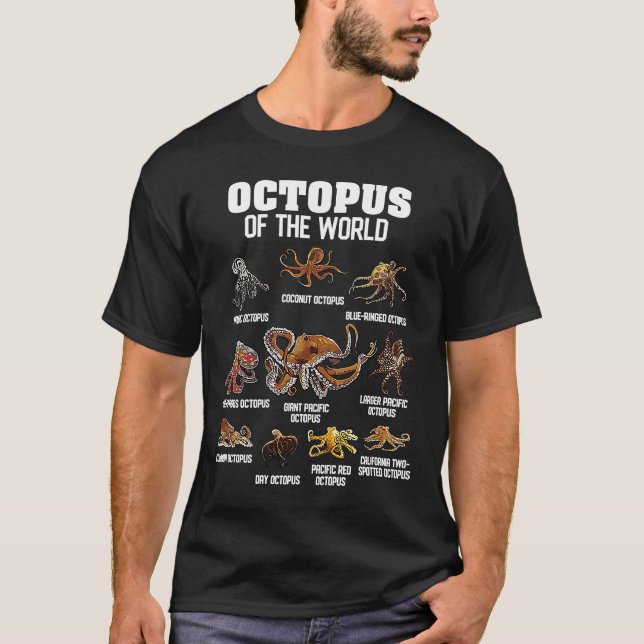 Octopus Animals of the World Sea Animal Ocean Octo T-Shirt (Front)