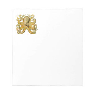 Octopus antique illustration sea monster notepad