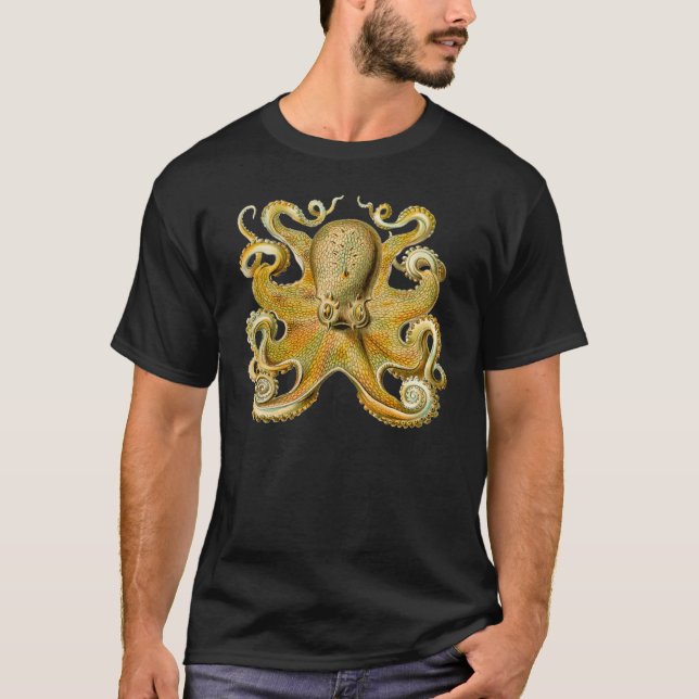 Octopus antique illustration sea monster T-Shirt (Front)