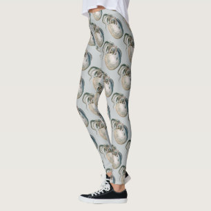 Octopus Argonaut, Vintage Marine Life Animals Leggings