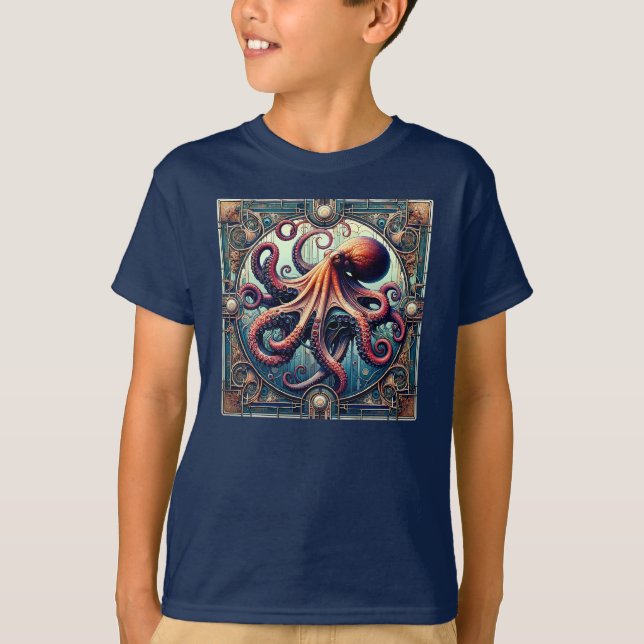 Octopus Art Deco T-Shirt (Front)