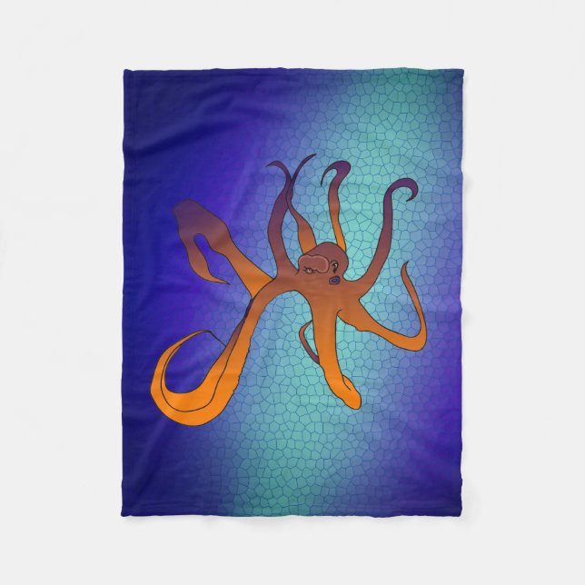 Octopus Art Fleece Blanket (Front)