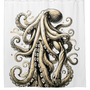 Octopus Art Shower Curtain