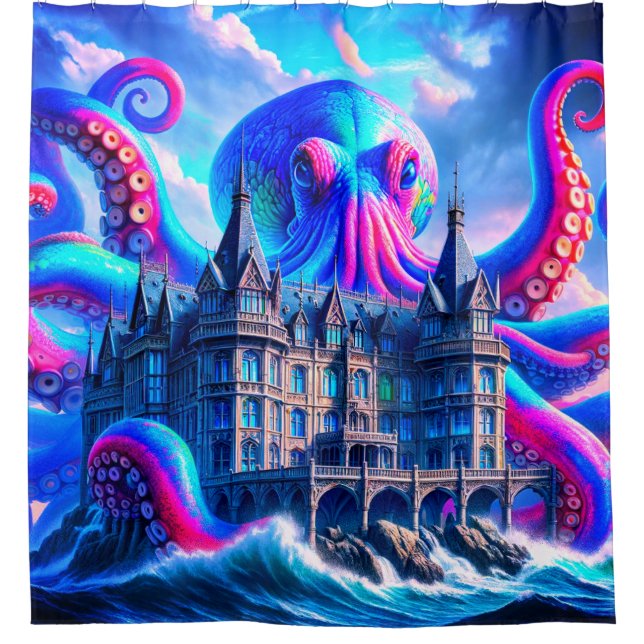 Octopus Art Shower Curtain (Front)