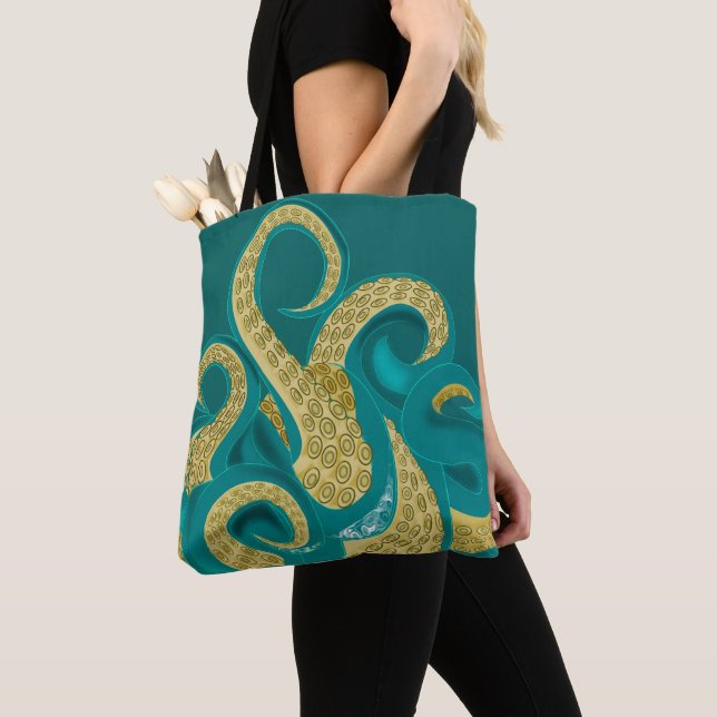 Octopus Art Tote Bag (Close Up)