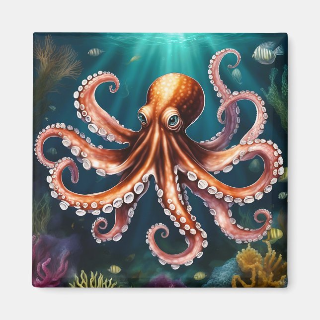 Octopus Art Underwater Magnet (Front)