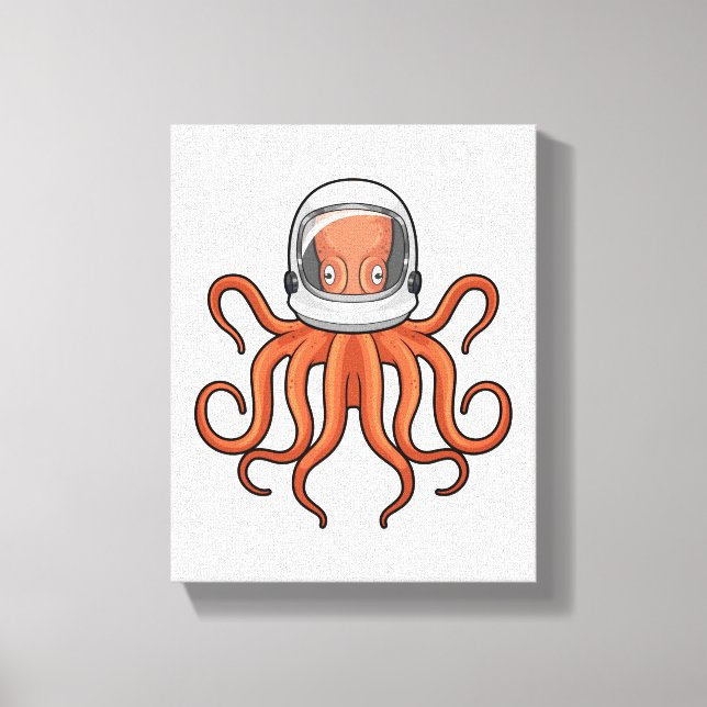 Octopus as Astronaut Canvas Print (Front)