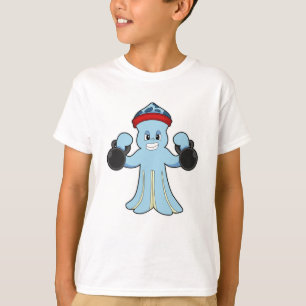 Octopus as Bodybuilder with Dumbbells T-Shirt
