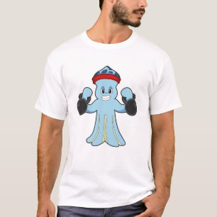 Octopus as Bodybuilder with Dumbbells T-Shirt