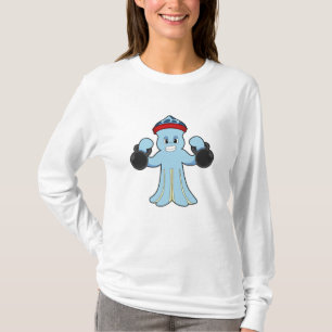 Octopus as Bodybuilder with Dumbbells T-Shirt