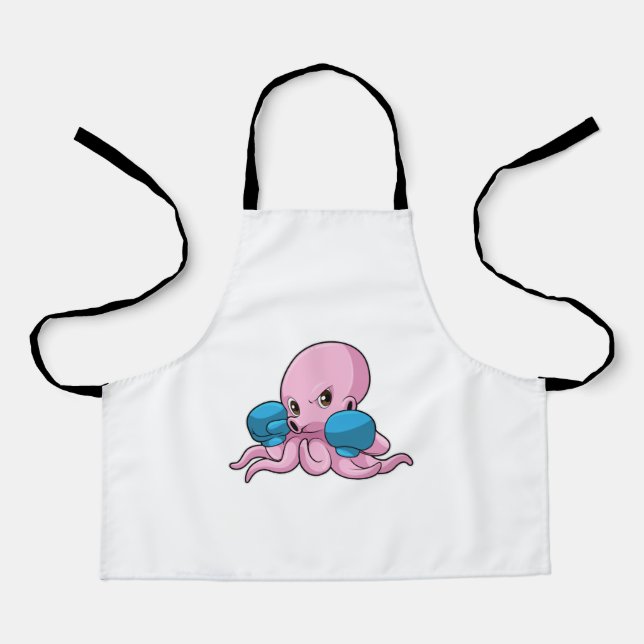 Octopus as Boxer with Boxing gloves Apron (Front)