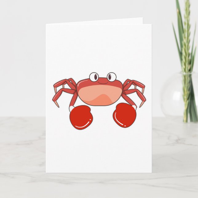 Octopus as Boxer with Boxing gloves Card (Front)