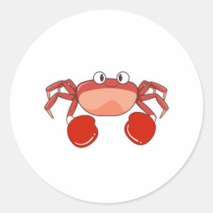 Octopus as Boxer with Boxing gloves Classic Round Sticker
