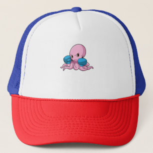 Octopus as Boxer with Boxing gloves Trucker Hat