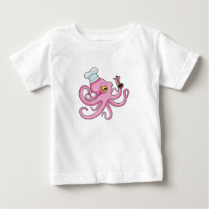 Octopus as Cook with Wooden spoon Baby T-Shirt