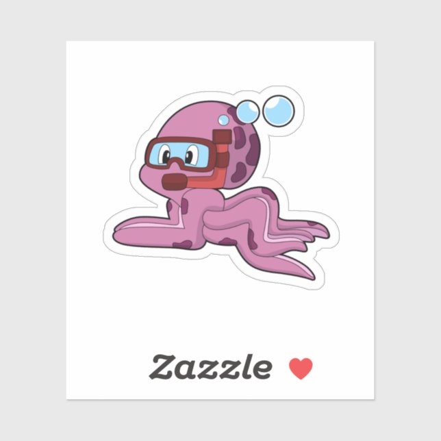 Octopus as Diver with Snorkel (Sheet)