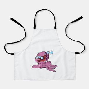 Octopus as Diver with Snorkel Apron