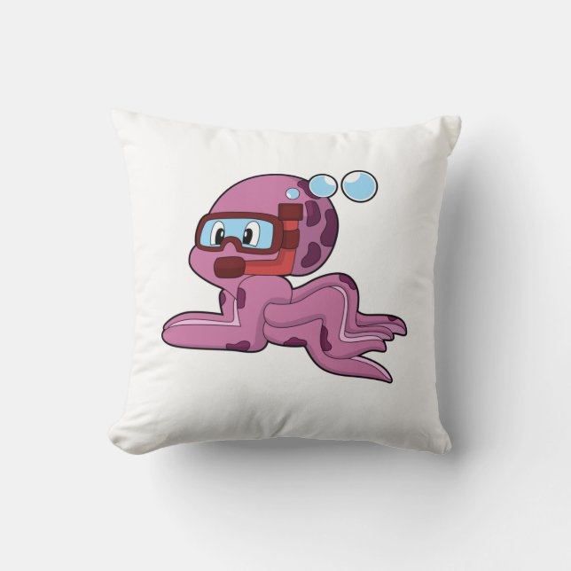 Octopus as Diver with Snorkel Cushion (Front)
