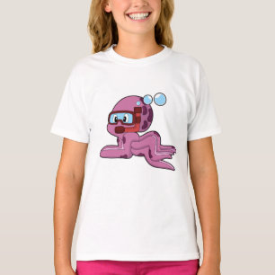Octopus as Diver with Snorkel T-Shirt