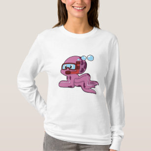 Octopus as Diver with Snorkel T-Shirt