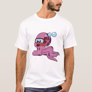 Octopus as Diver with Snorkel T-Shirt