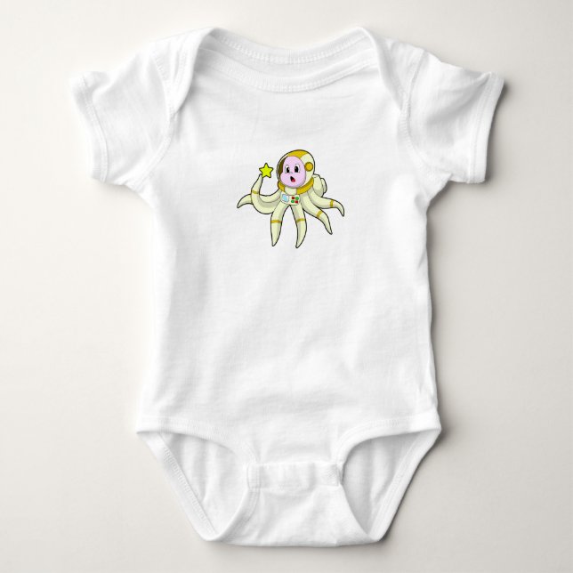 Octopus as Diver with Star Baby Bodysuit (Front)