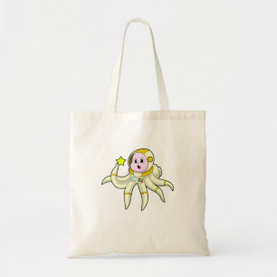Octopus as Diver with Star Tote Bag