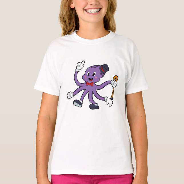 Octopus as Magician with Hat T-Shirt (Front)