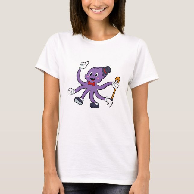 Octopus as Magician with Hat T-Shirt (Front)