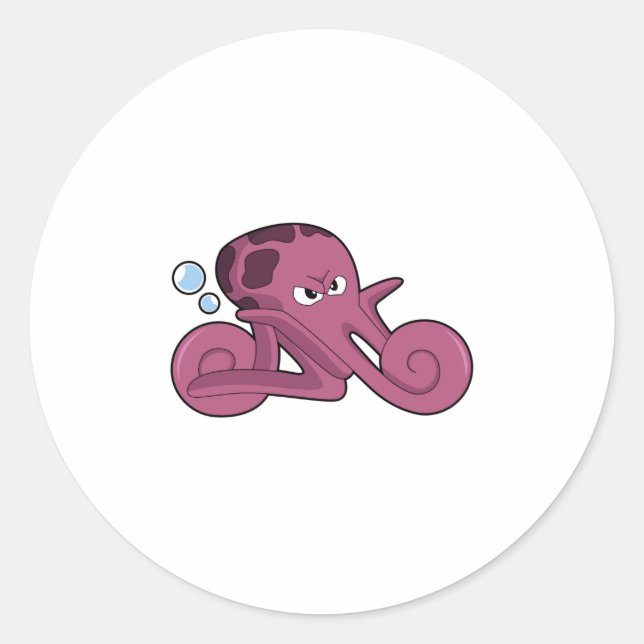 Octopus as Motorycycle Classic Round Sticker (Front)