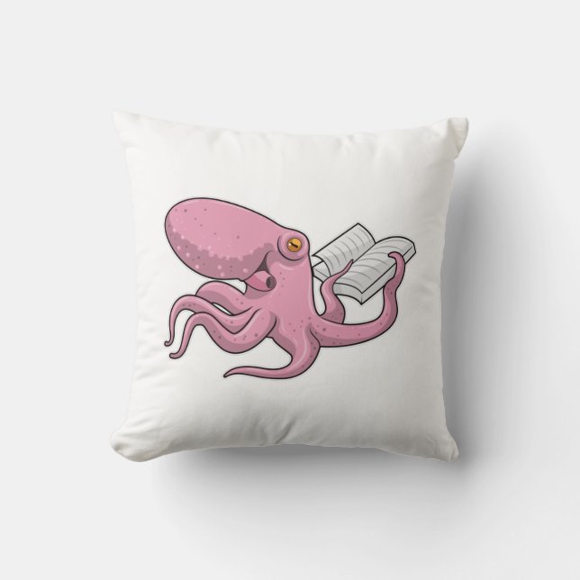 Octopus as Nerd witth Book Cushion (Front)