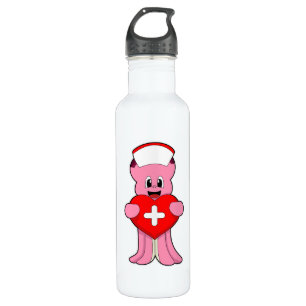 Octopus as Nurse with Heart 710 Ml Water Bottle