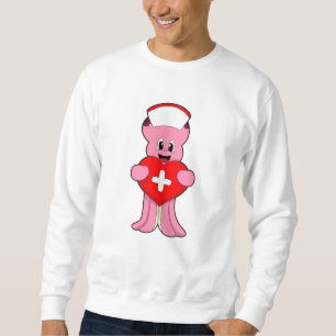 Octopus as Nurse with Heart Sweatshirt