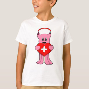 Octopus as Nurse with Heart T-Shirt