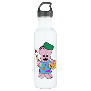 Octopus as Painter with Paint brush 710 Ml Water Bottle