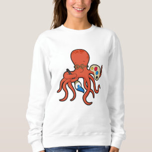 Octopus as Painter with Paint & Brush Sweatshirt
