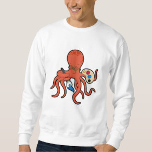 Octopus as Painter with Paint & Brush Sweatshirt
