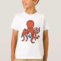 Octopus as Painter with Paint & Brush